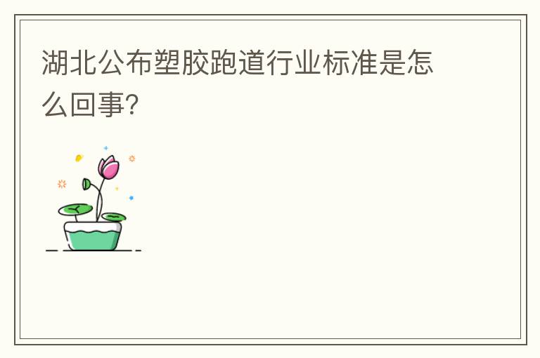 湖北公布塑膠跑道行業(yè)標(biāo)準(zhǔn)是怎么回事？