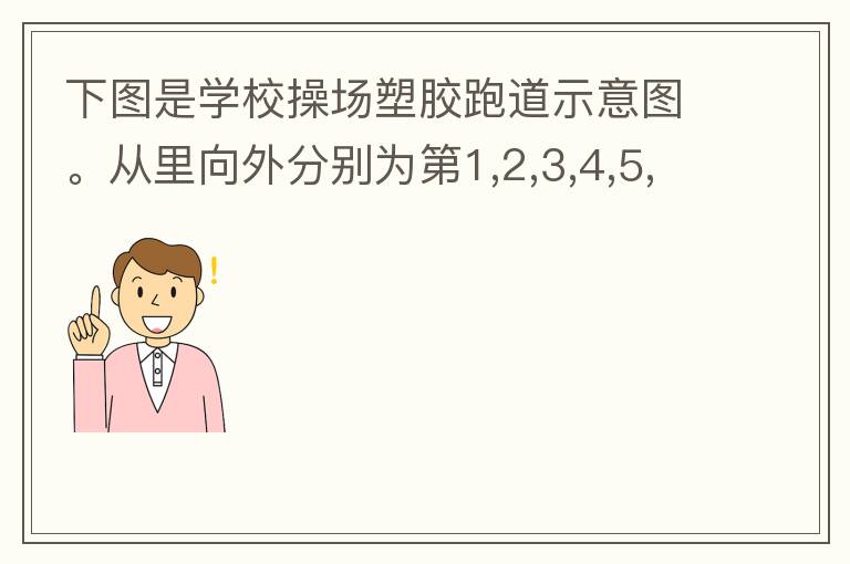 下圖是學(xué)校操場塑膠跑道示意圖。從里向外分別為第1,2,3,4,5,6,7,8跑到,每條跑道寬