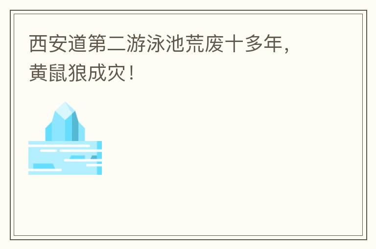 西安道第二游泳池荒廢十多年，黃鼠狼成災(zāi)！