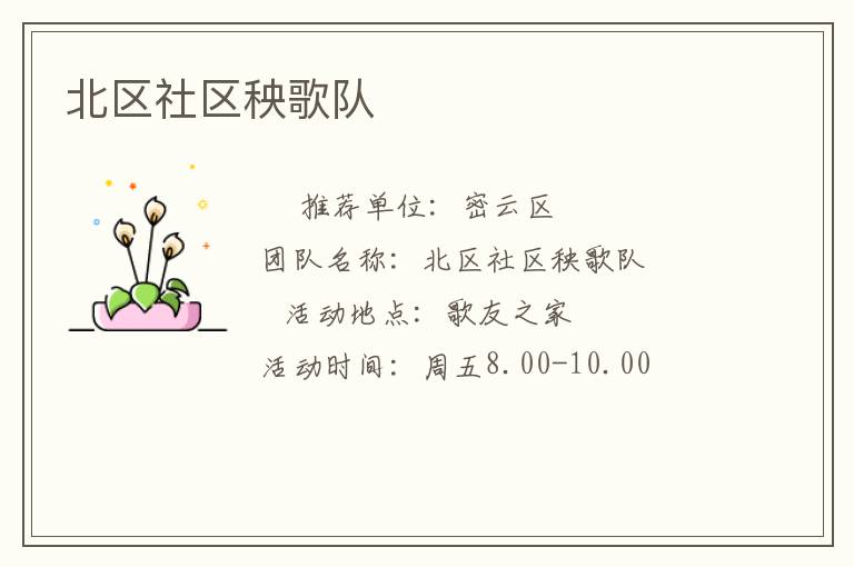 北區(qū)社區(qū)秧歌隊