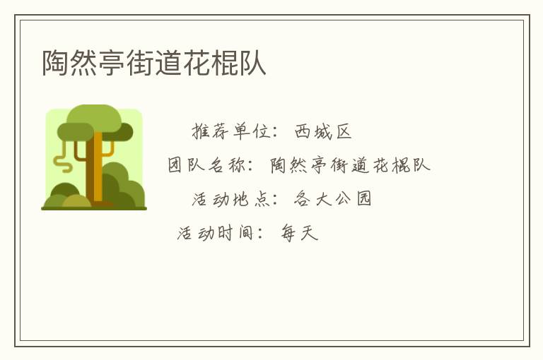 陶然亭街道花棍隊