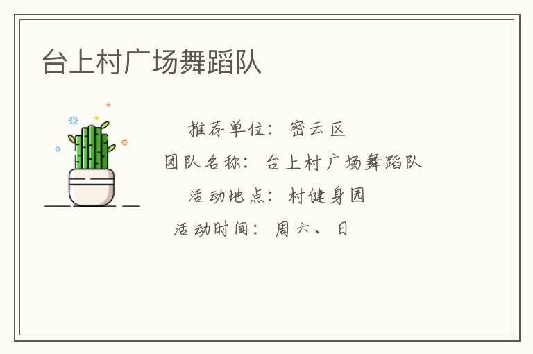 臺上村廣場舞蹈隊(duì)