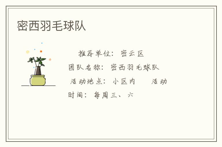 密西羽毛球隊