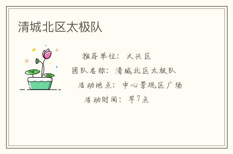 清城北區(qū)太極隊(duì)