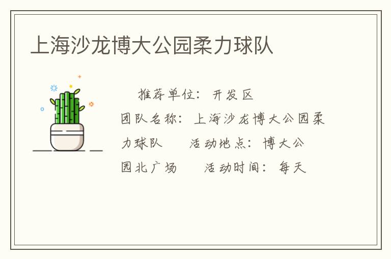 上海沙龍博大公園柔力球隊