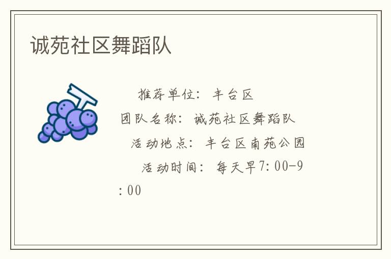 誠(chéng)苑社區(qū)舞蹈隊(duì)