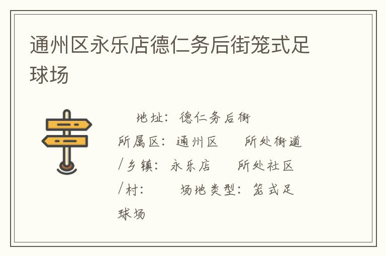 通州區(qū)永樂店德仁務(wù)后街籠式足球場