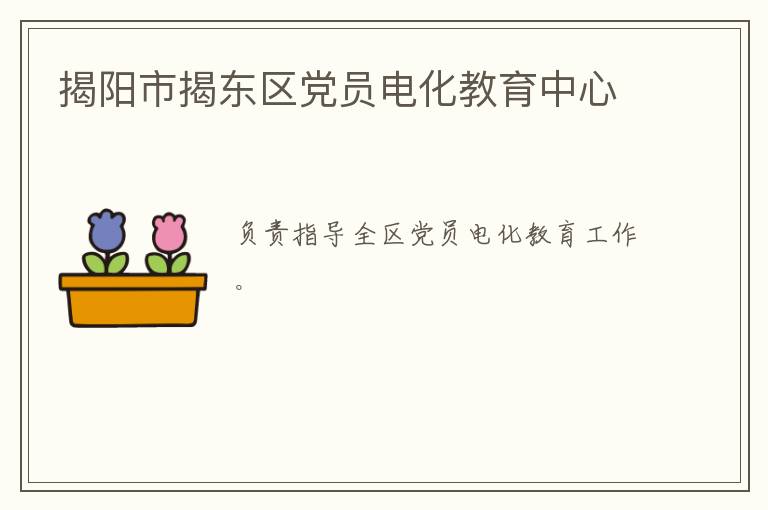 揭陽(yáng)市揭東區(qū)黨員電化教育中心