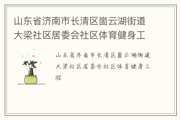 山東省濟(jì)南市長清區(qū)崮云湖街道大梁社區(qū)居委會(huì)社區(qū)體育健身工程
