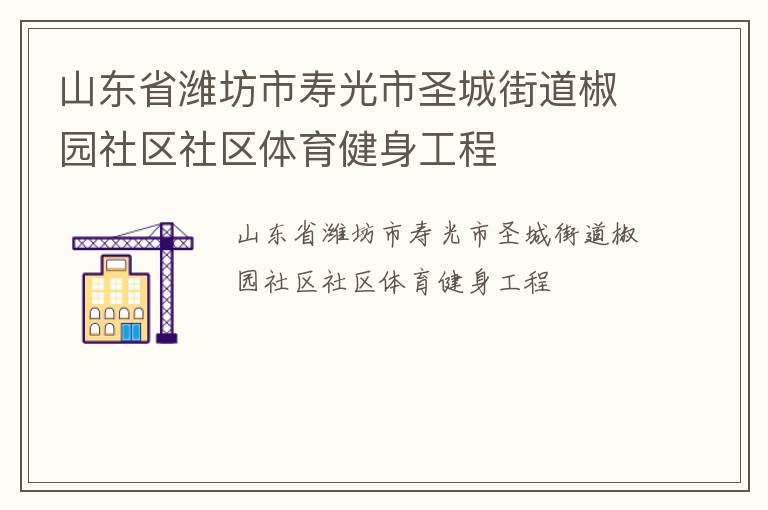 山東省濰坊市壽光市圣城街道椒園社區(qū)社區(qū)體育健身工程