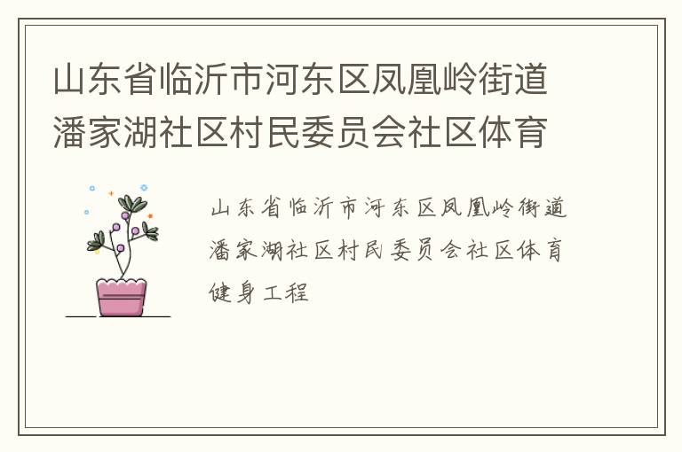 山東省臨沂市河?xùn)|區(qū)鳳凰嶺街道潘家湖社區(qū)村民委員會社區(qū)體育健身工程
