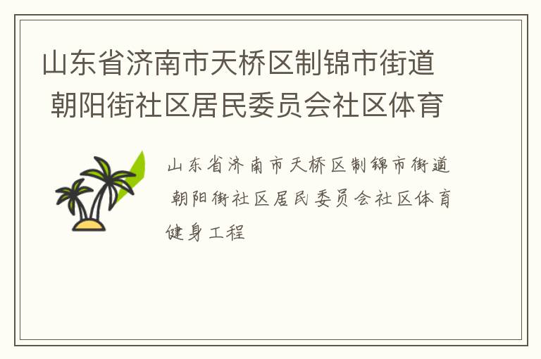 山東省濟(jì)南市天橋區(qū)制錦市街道 朝陽街社區(qū)居民委員會社區(qū)體育健身工程