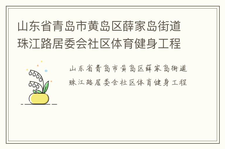 山東省青島市黃島區(qū)薛家島街道珠江路居委會社區(qū)體育健身工程