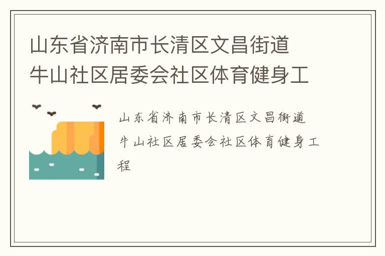 山東省濟(jì)南市長清區(qū)文昌街道  牛山社區(qū)居委會社區(qū)體育健身工程