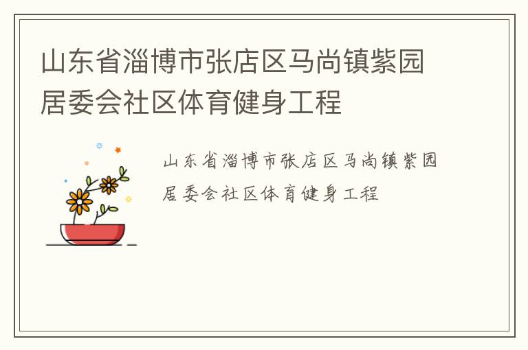 山東省淄博市張店區(qū)馬尚鎮(zhèn)紫園居委會社區(qū)體育健身工程