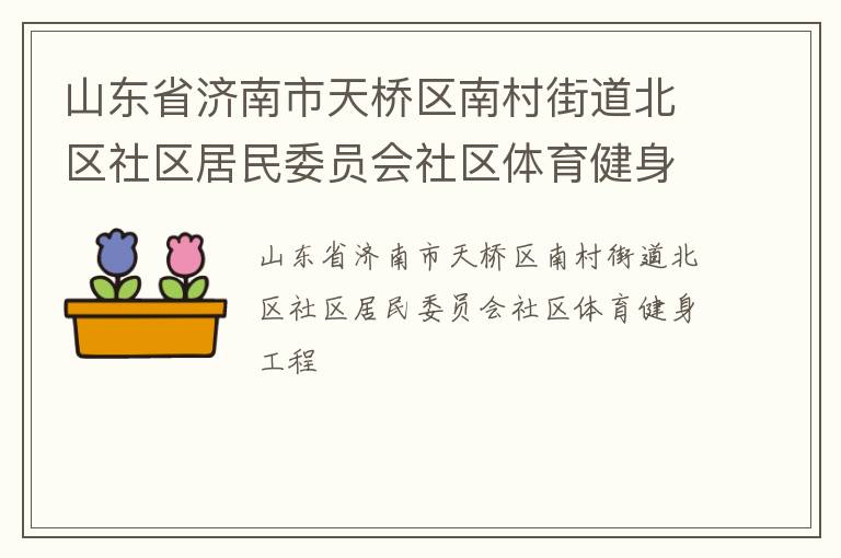 山東省濟南市天橋區(qū)南村街道北區(qū)社區(qū)居民委員會社區(qū)體育健身工程