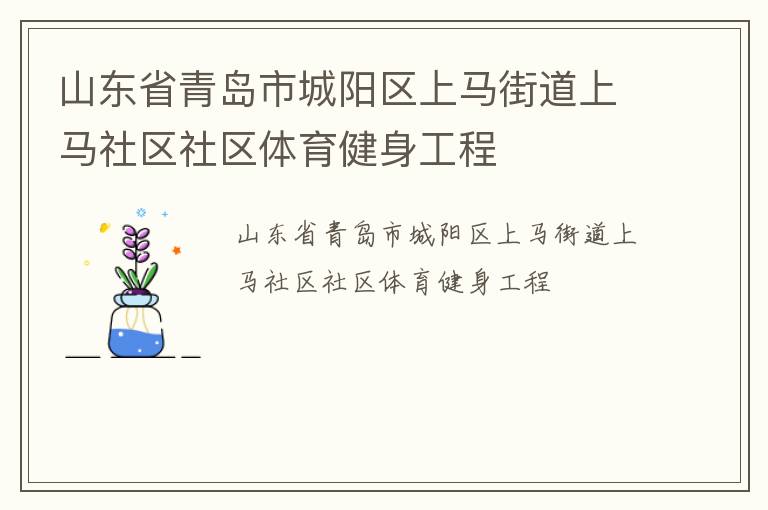 山東省青島市城陽(yáng)區(qū)上馬街道上馬社區(qū)社區(qū)體育健身工程