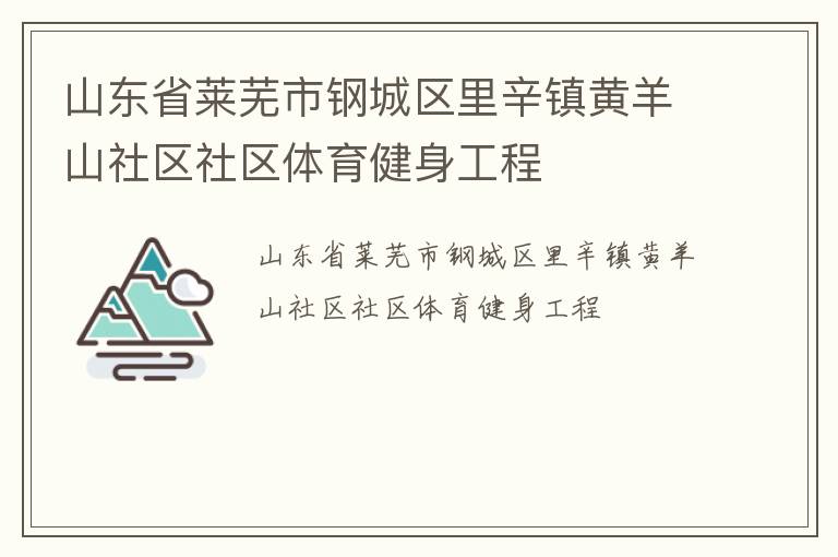 山東省萊蕪市鋼城區(qū)里辛鎮(zhèn)黃羊山社區(qū)社區(qū)體育健身工程