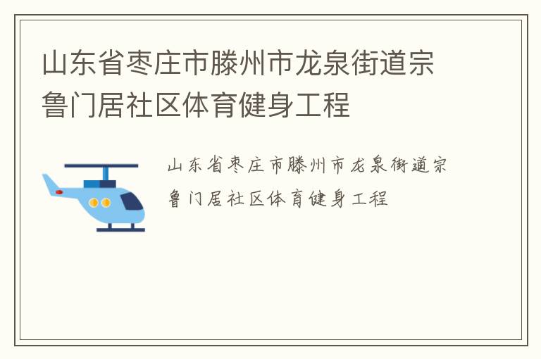 山東省棗莊市滕州市龍泉街道宗魯門居社區(qū)體育健身工程