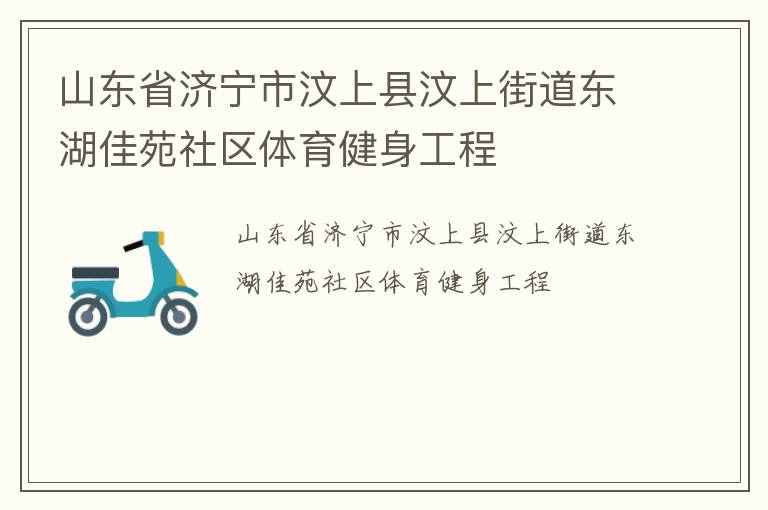 山東省濟寧市汶上縣汶上街道東湖佳苑社區(qū)體育健身工程