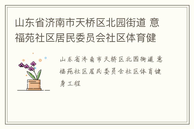山東省濟(jì)南市天橋區(qū)北園街道 意福苑社區(qū)居民委員會(huì)社區(qū)體育健身工程