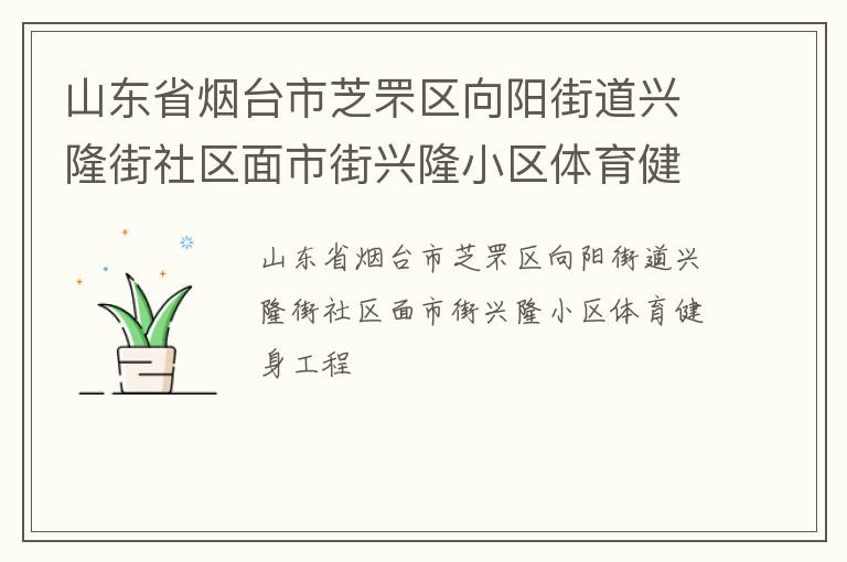 山東省煙臺(tái)市芝罘區(qū)向陽(yáng)街道興隆街社區(qū)面市街興隆小區(qū)體育健身工程