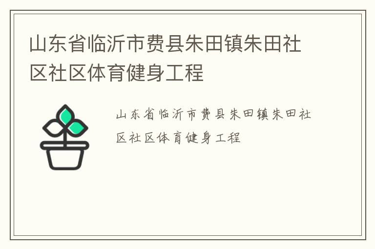 山東省臨沂市費(fèi)縣朱田鎮(zhèn)朱田社區(qū)社區(qū)體育健身工程