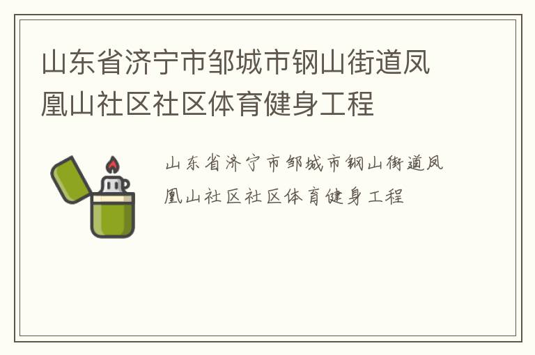 山東省濟(jì)寧市鄒城市鋼山街道鳳凰山社區(qū)社區(qū)體育健身工程