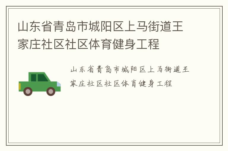 山東省青島市城陽區(qū)上馬街道王家莊社區(qū)社區(qū)體育健身工程