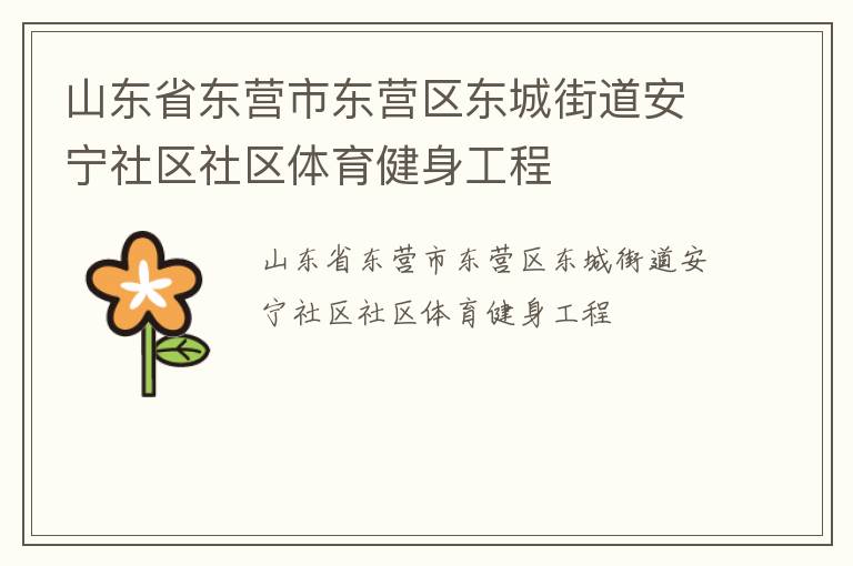 山東省東營(yíng)市東營(yíng)區(qū)東城街道安寧社區(qū)社區(qū)體育健身工程