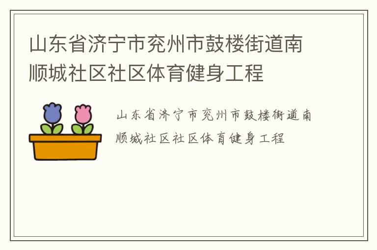 山東省濟(jì)寧市兗州市鼓樓街道南順城社區(qū)社區(qū)體育健身工程
