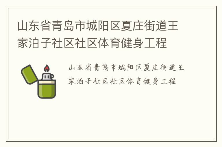 山東省青島市城陽區(qū)夏莊街道王家泊子社區(qū)社區(qū)體育健身工程