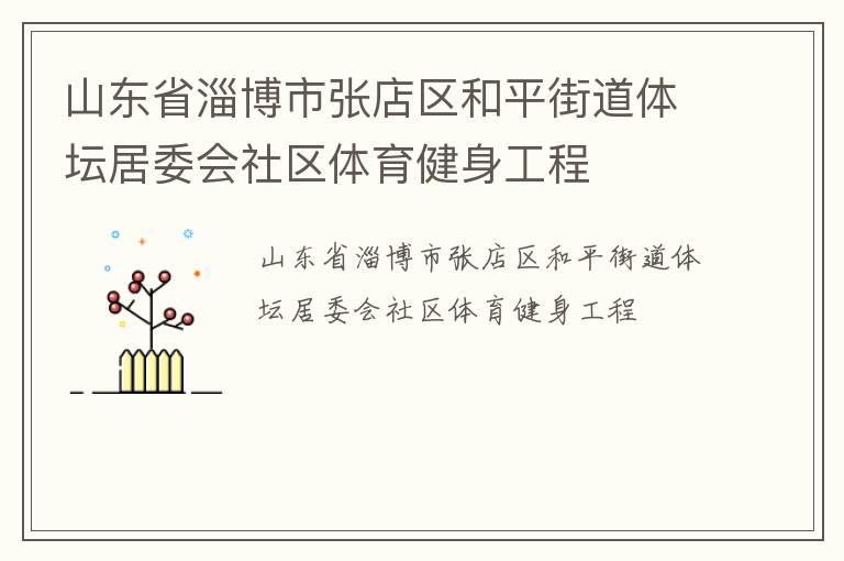 山東省淄博市張店區(qū)和平街道體壇居委會社區(qū)體育健身工程