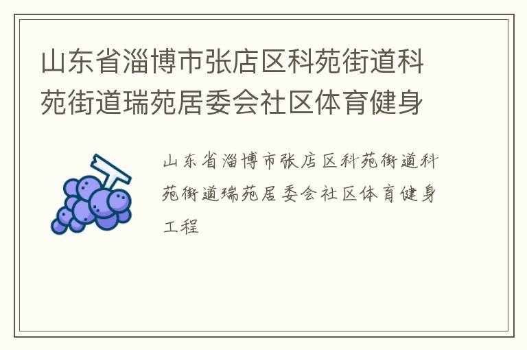 山東省淄博市張店區(qū)科苑街道科苑街道瑞苑居委會社區(qū)體育健身工程