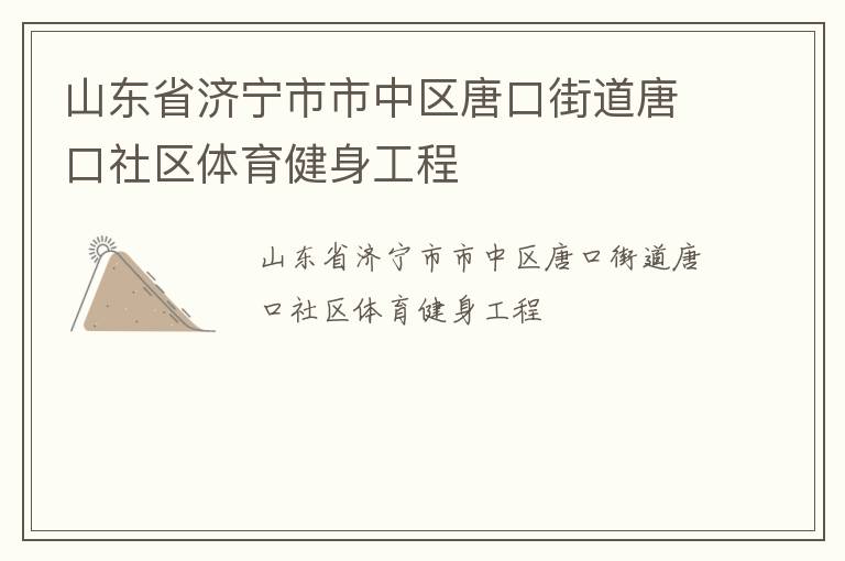 山東省濟寧市市中區(qū)唐口街道唐口社區(qū)體育健身工程