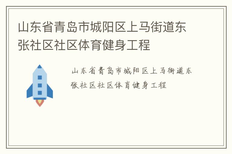 山東省青島市城陽區(qū)上馬街道東張社區(qū)社區(qū)體育健身工程