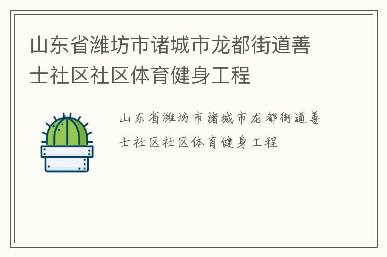 山東省濰坊市諸城市龍都街道善士社區(qū)社區(qū)體育健身工程