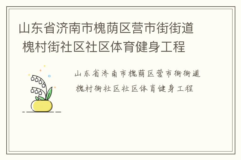 山東省濟(jì)南市槐蔭區(qū)營(yíng)市街街道 槐村街社區(qū)社區(qū)體育健身工程