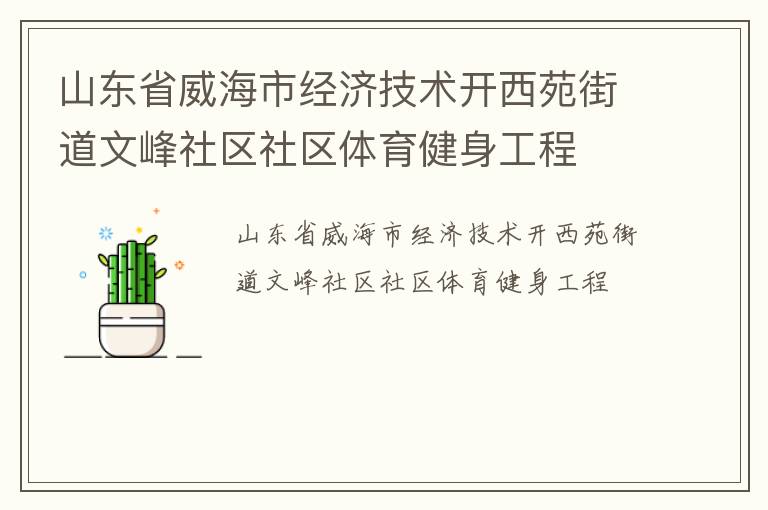 山東省威海市經(jīng)濟(jì)技術(shù)開西苑街道文峰社區(qū)社區(qū)體育健身工程