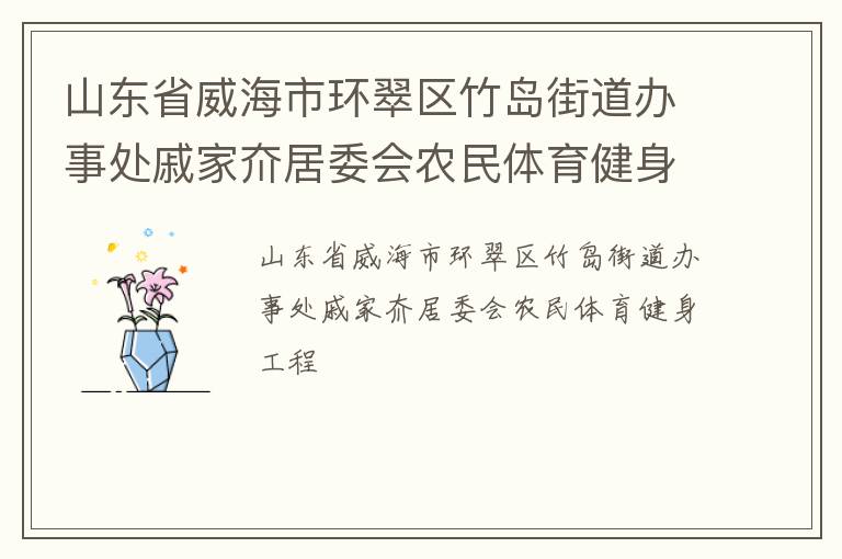 山東省威海市環(huán)翠區(qū)竹島街道辦事處戚家夼居委會(huì)農(nóng)民體育健身工程