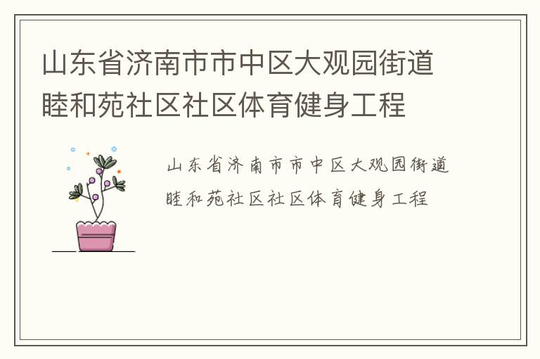 山東省濟南市市中區(qū)大觀園街道睦和苑社區(qū)社區(qū)體育健身工程