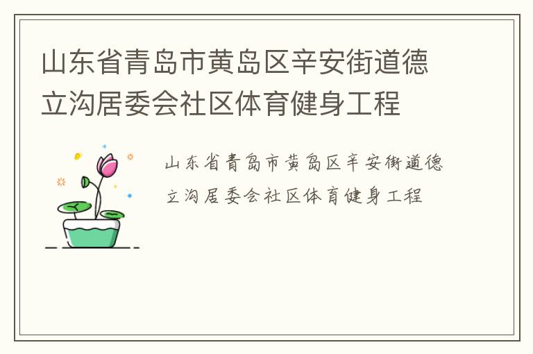 山東省青島市黃島區(qū)辛安街道德立溝居委會(huì)社區(qū)體育健身工程