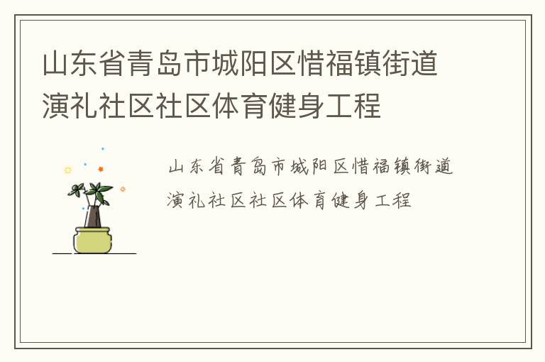 山東省青島市城陽區(qū)惜福鎮(zhèn)街道演禮社區(qū)社區(qū)體育健身工程