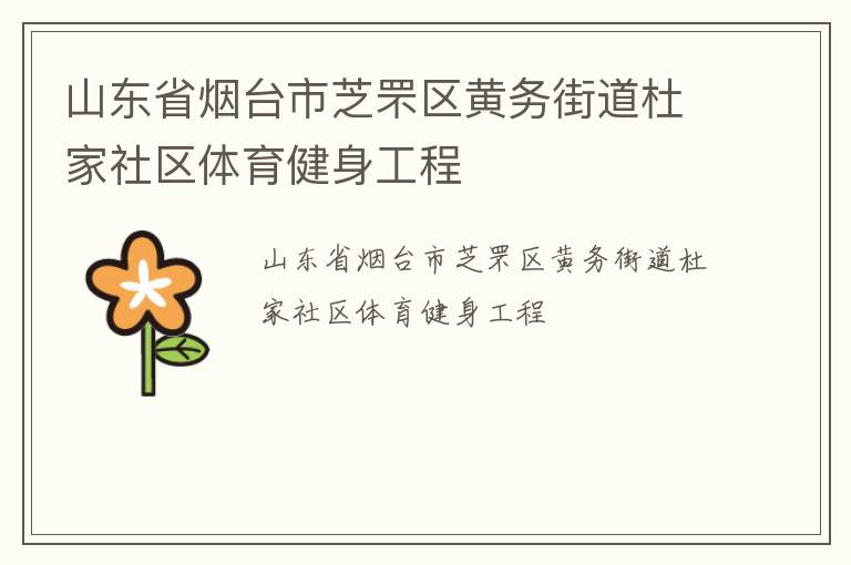 山東省煙臺市芝罘區(qū)黃務(wù)街道杜家社區(qū)體育健身工程