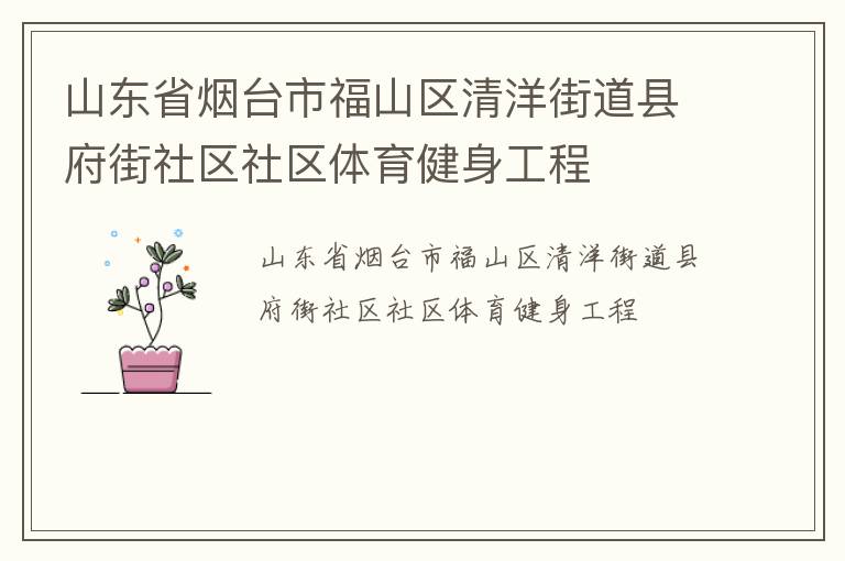 山東省煙臺(tái)市福山區(qū)清洋街道縣府街社區(qū)社區(qū)體育健身工程