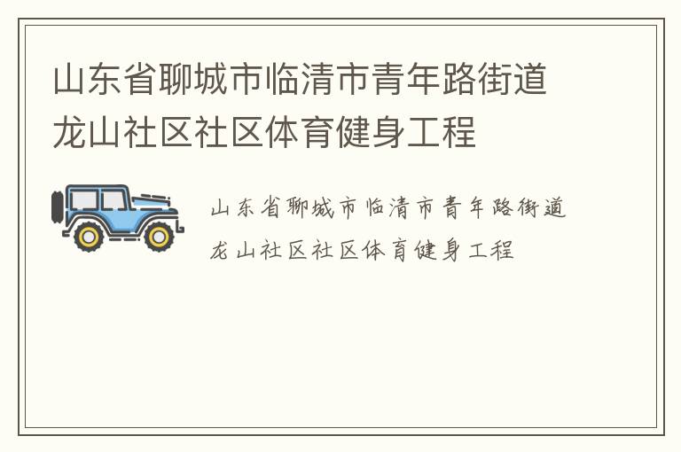 山東省聊城市臨清市青年路街道龍山社區(qū)社區(qū)體育健身工程