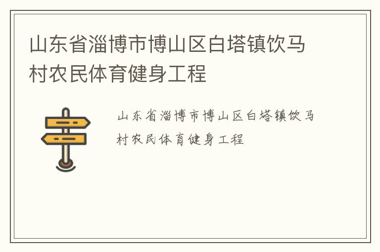 山東省淄博市博山區(qū)白塔鎮(zhèn)飲馬村農民體育健身工程