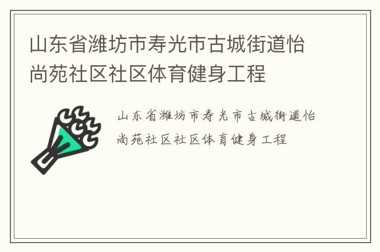 山東省濰坊市壽光市古城街道怡尚苑社區(qū)社區(qū)體育健身工程