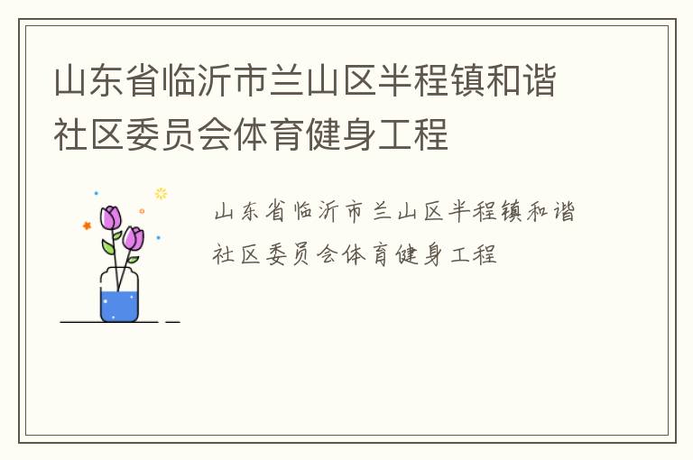 山東省臨沂市蘭山區(qū)半程鎮(zhèn)和諧社區(qū)委員會體育健身工程