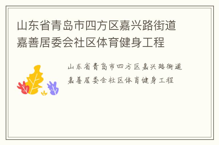 山東省青島市四方區(qū)嘉興路街道嘉善居委會社區(qū)體育健身工程